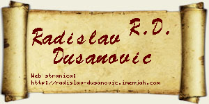 Radislav Dušanović vizit kartica